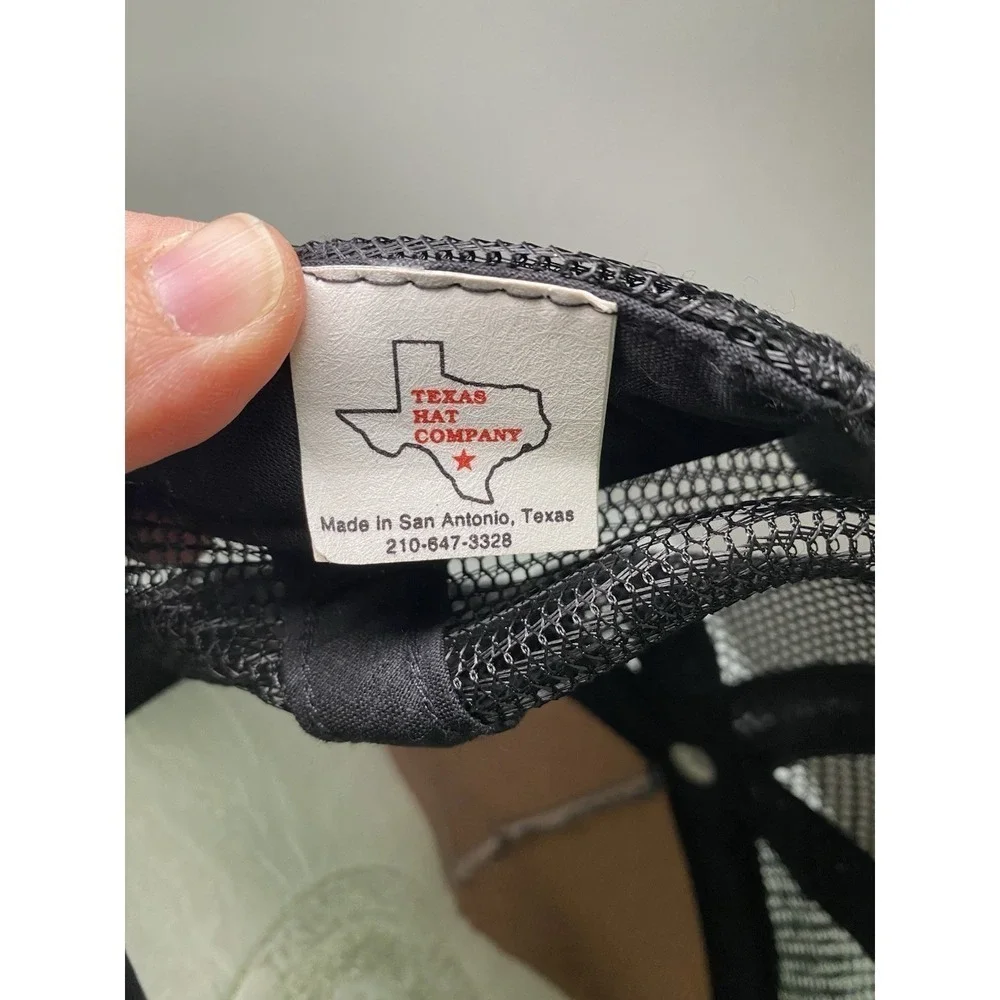 Vintage Trucker Hat Checkered Black White Texas Polygraph Investigator Snap Back
